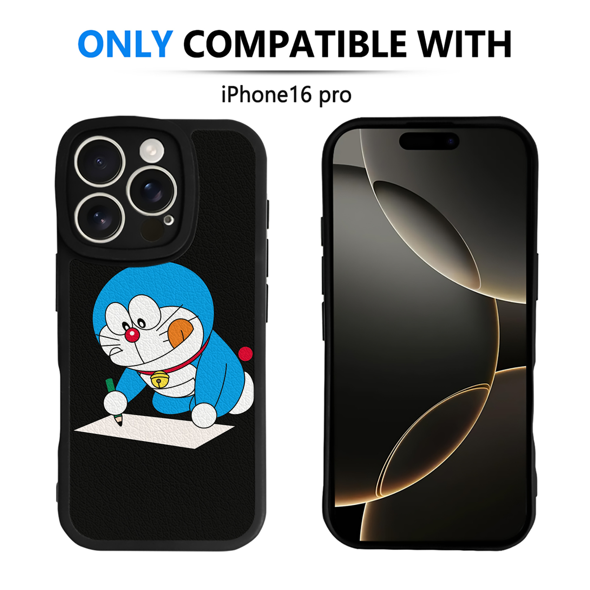 （画像用） ドラえもん Doraemon 【iPhone 16シリーズ対応】シリコンスマホケース（レザー調） 材質：シリコン